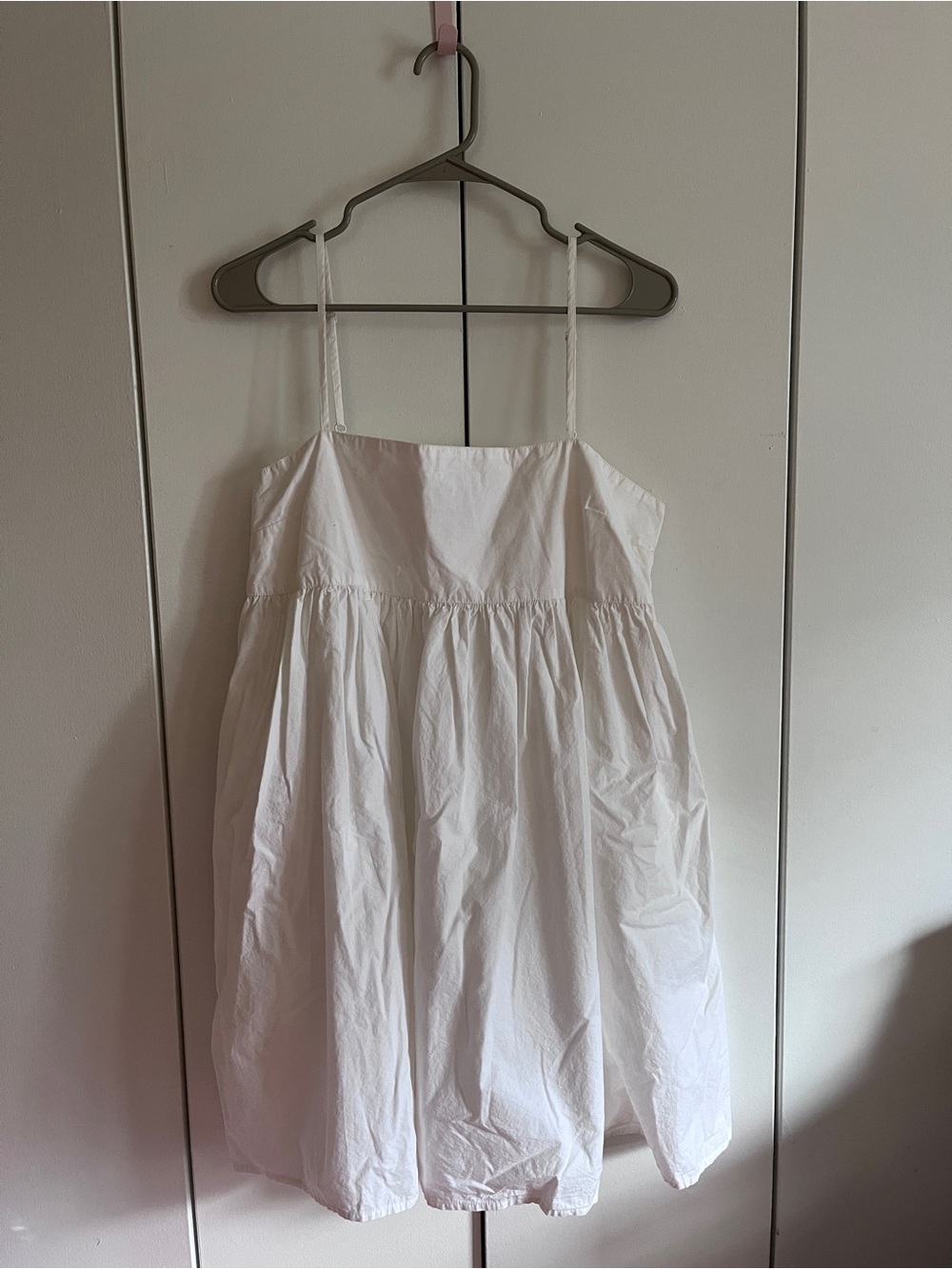 Collusion White Cotton Babydoll Sundress Mini Dress US 10